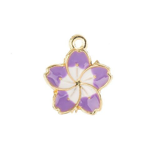Sweet & Petite Charms, 13x16mm Purple Flower 8 pieces