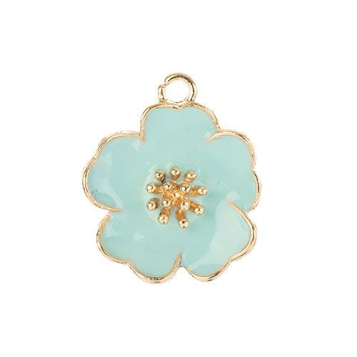 Sweet & Petite Charms, 20x24mm Blue Flower 4 pieces