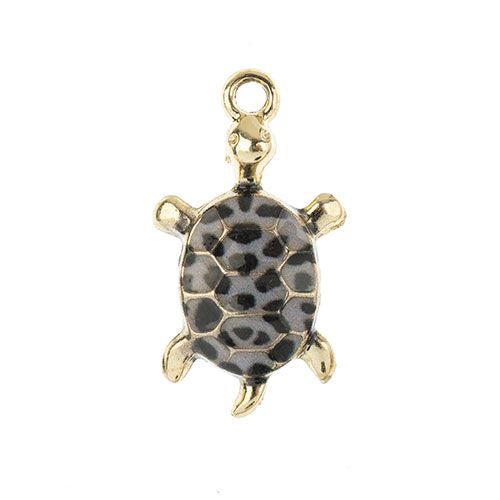 Sweet & Petite Charms, 24x14mm Turtle Black 5 pieces