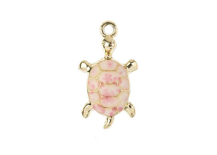 Sweet & Petite Charms, 24x14mm Turtle Pink 5 pieces