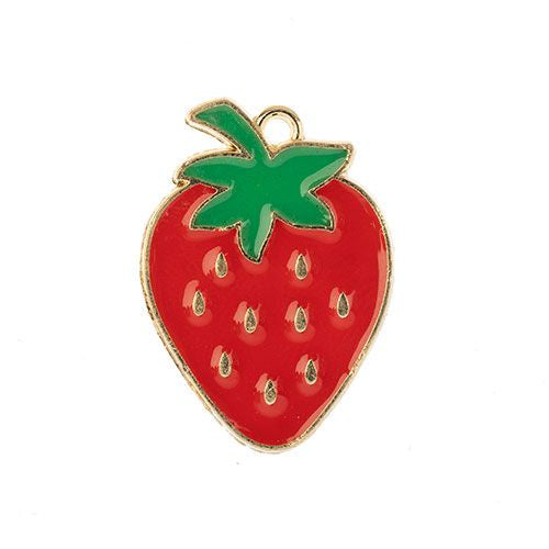 Sweet & Petite Charms, 27x20mm Strawberry 5 pieces