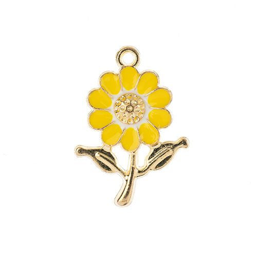 Sweet & Petite Charms, 27x19.5mm Daisy Yellow 8 pieces