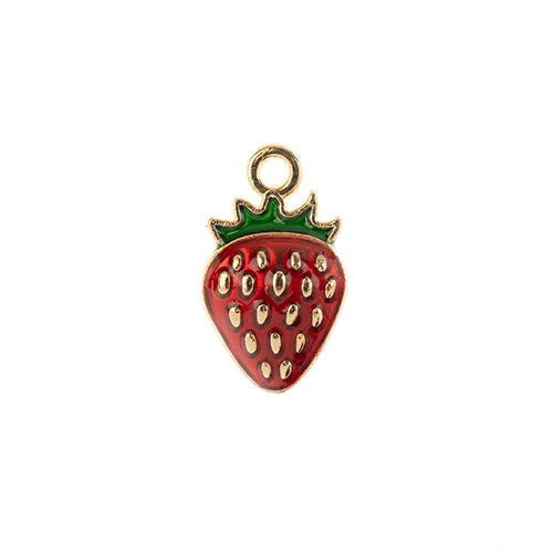 Sweet & Petite Charms, 17x10mm Strawberry 10 pieces