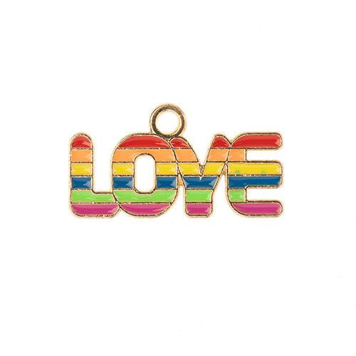 Sweet & Petite Charms, 12x22mm Rainbow Love 8 pieces