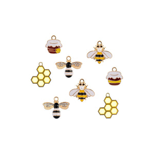 Sweet & Petite Charms, Assorted Sizes Beehive 8 pieces, 2 pieces per style
