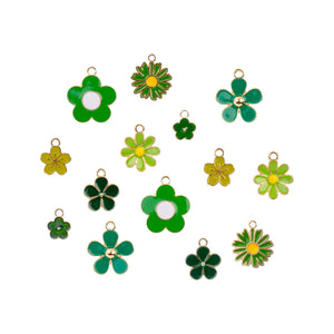 Sweet & Petite Charms, Green Bouquet 14 pieces, 2 pieces per style