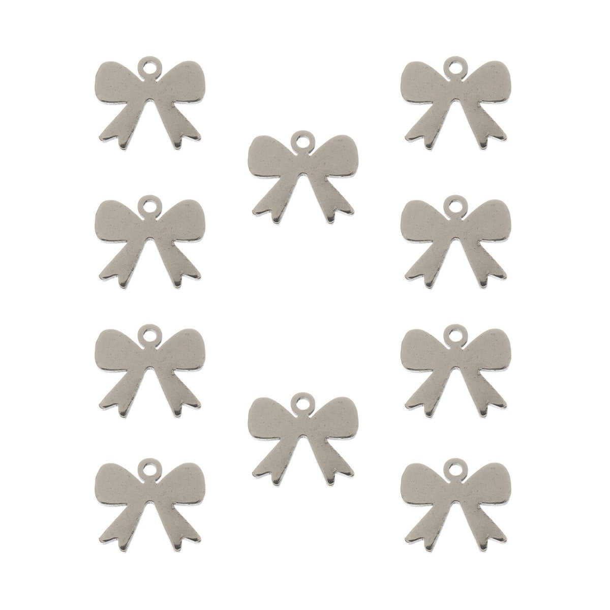 Sweet & Petite Charms, 9.1 x 10mm Bow Silver 10pcs