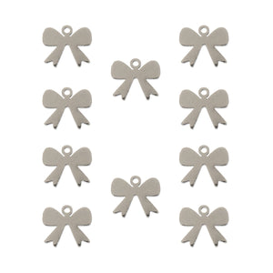 Sweet & Petite Charms, 9.1 x 10mm Bow Silver 10pcs