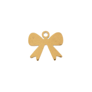 Sweet & Petite Charms, 9.1 x 10mm Bow Gold Plated 6pcs