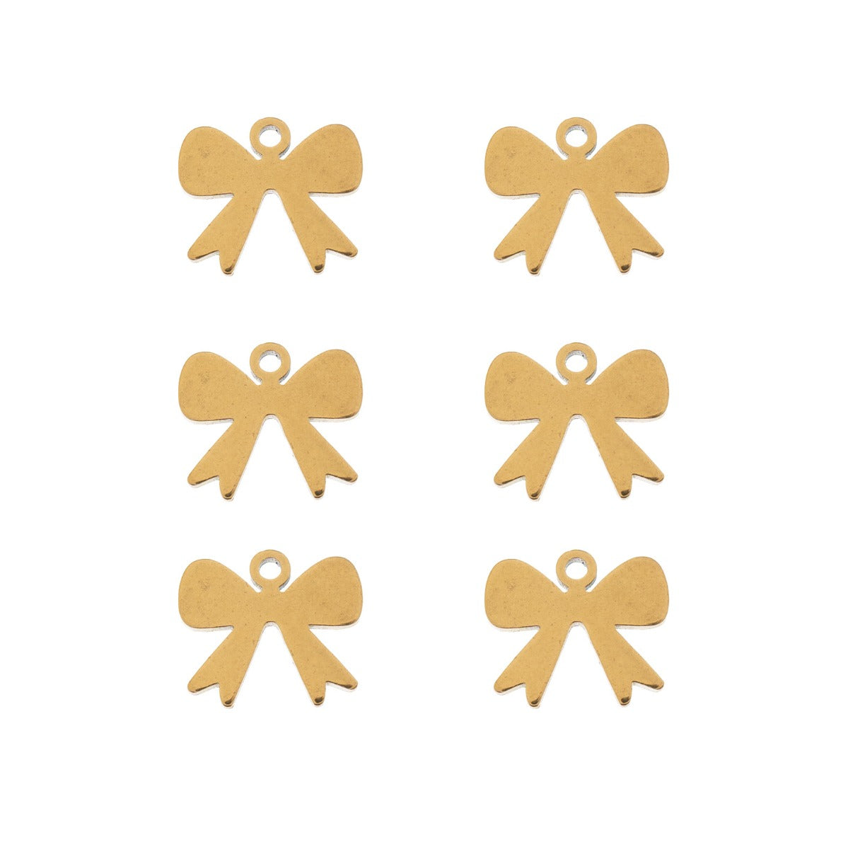 Sweet & Petite Charms, 9.1 x 10mm Bow Gold Plated 6pcs