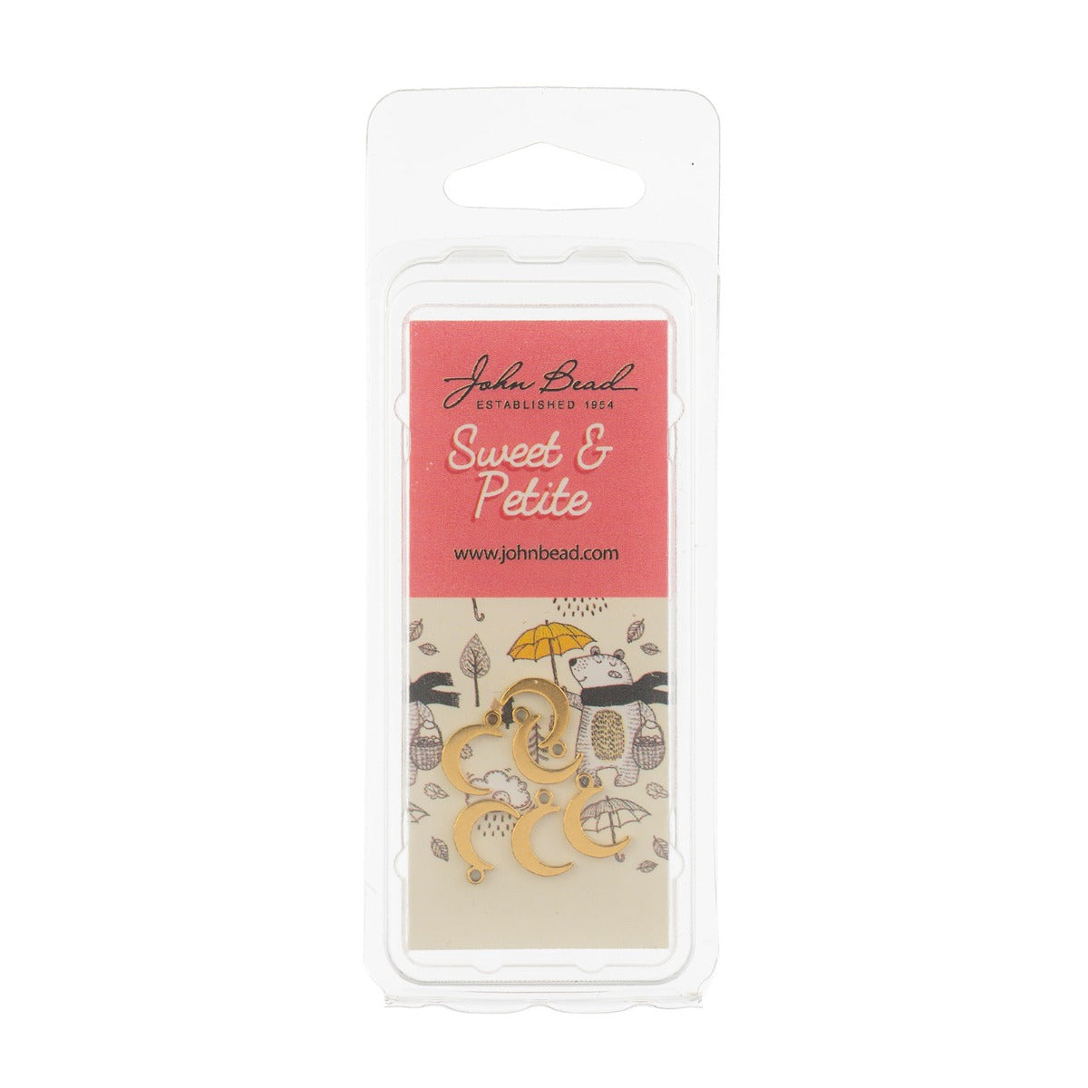 Sweet & Petite Charms, 7.5 x 9.5mm Crescent Moon Gold Plated 6pcs