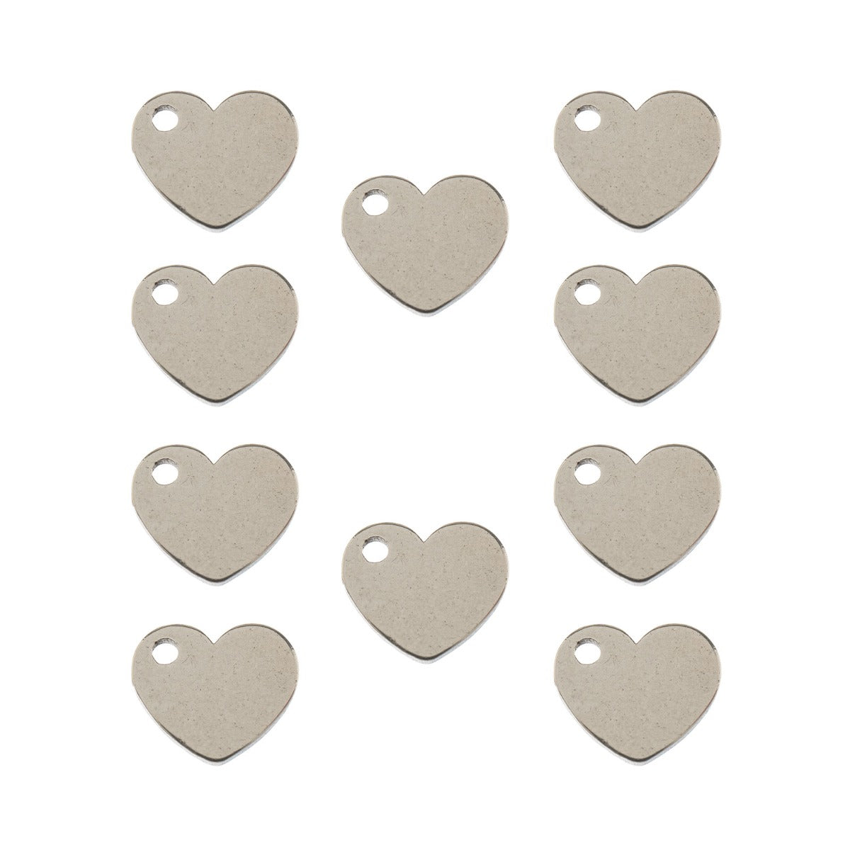 Sweet & Petite Charms, 9.0 x 9.1mm Heart Silver 10pcs