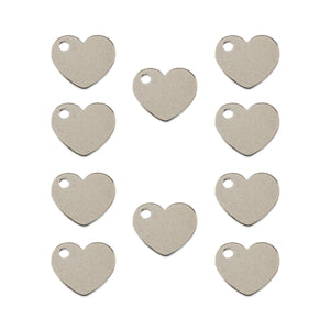 Sweet & Petite Charms, 9.0 x 9.1mm Heart Silver 10pcs