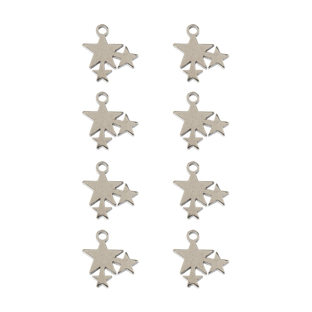 Sweet & Petite Charms, 10.3 x 10.7mm Stars Silver 10pcs