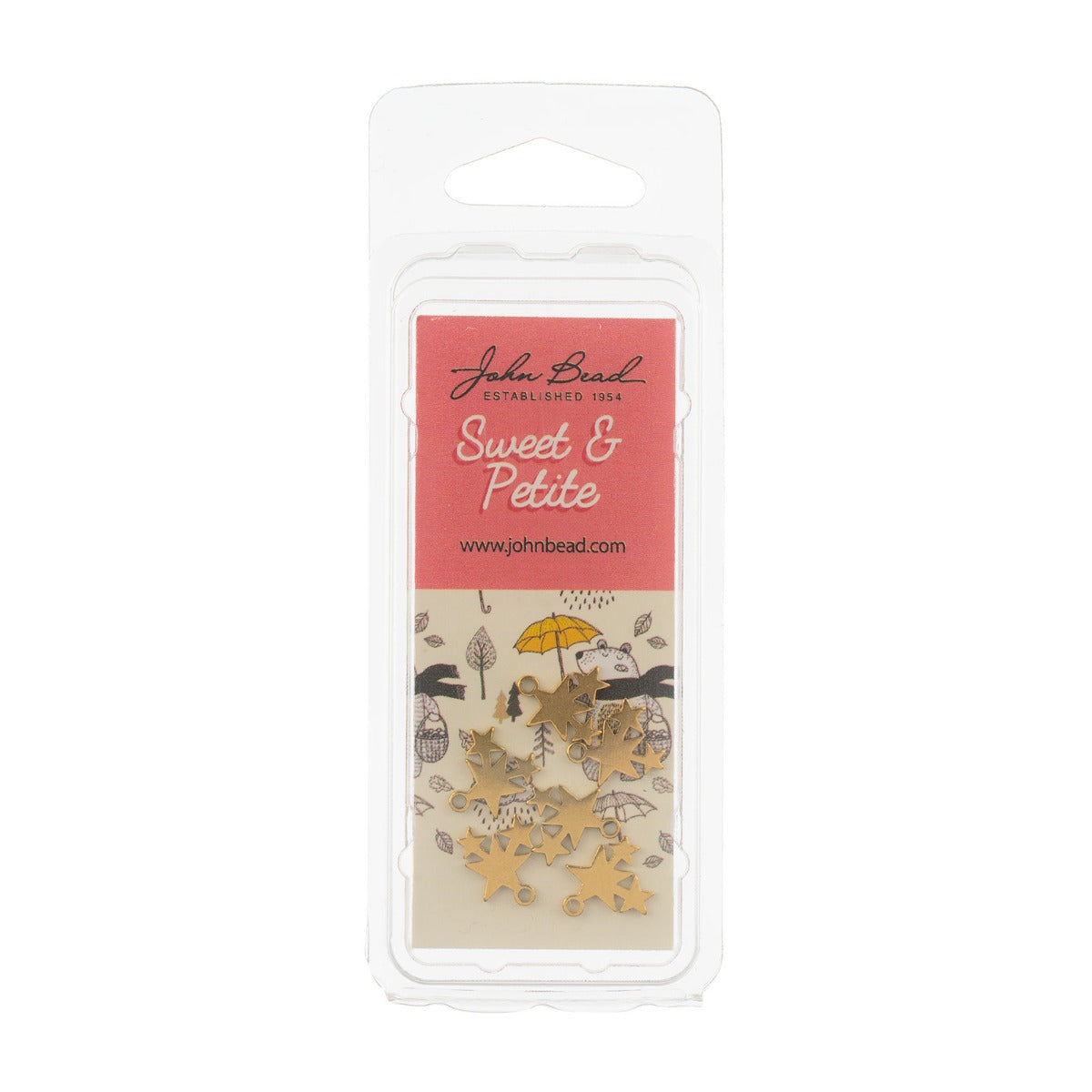 Sweet & Petite Charms, 10.3 x 10.7mm Stars Gold Plated 6pcs