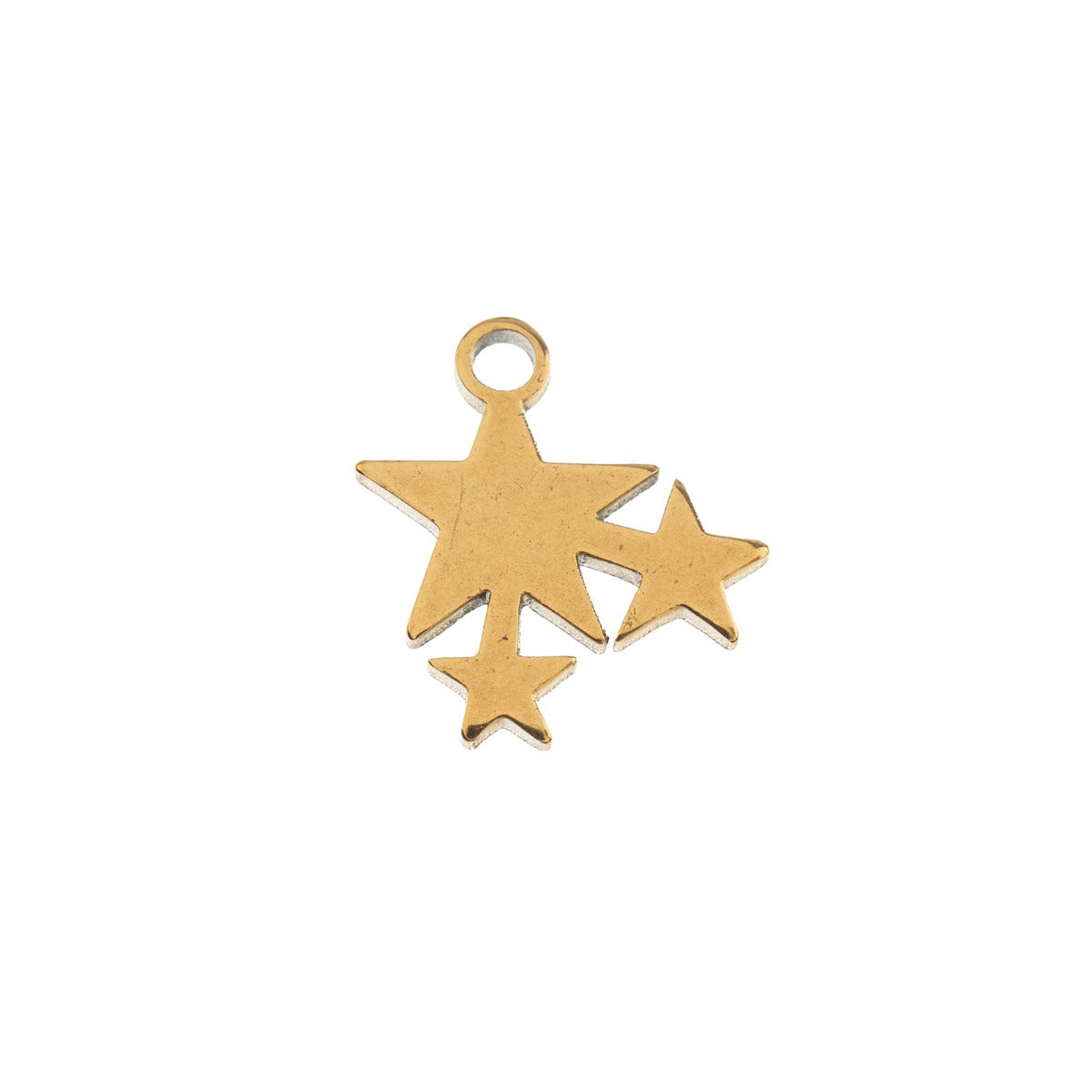 Sweet & Petite Charms, 10.3 x 10.7mm Stars Gold Plated 6pcs