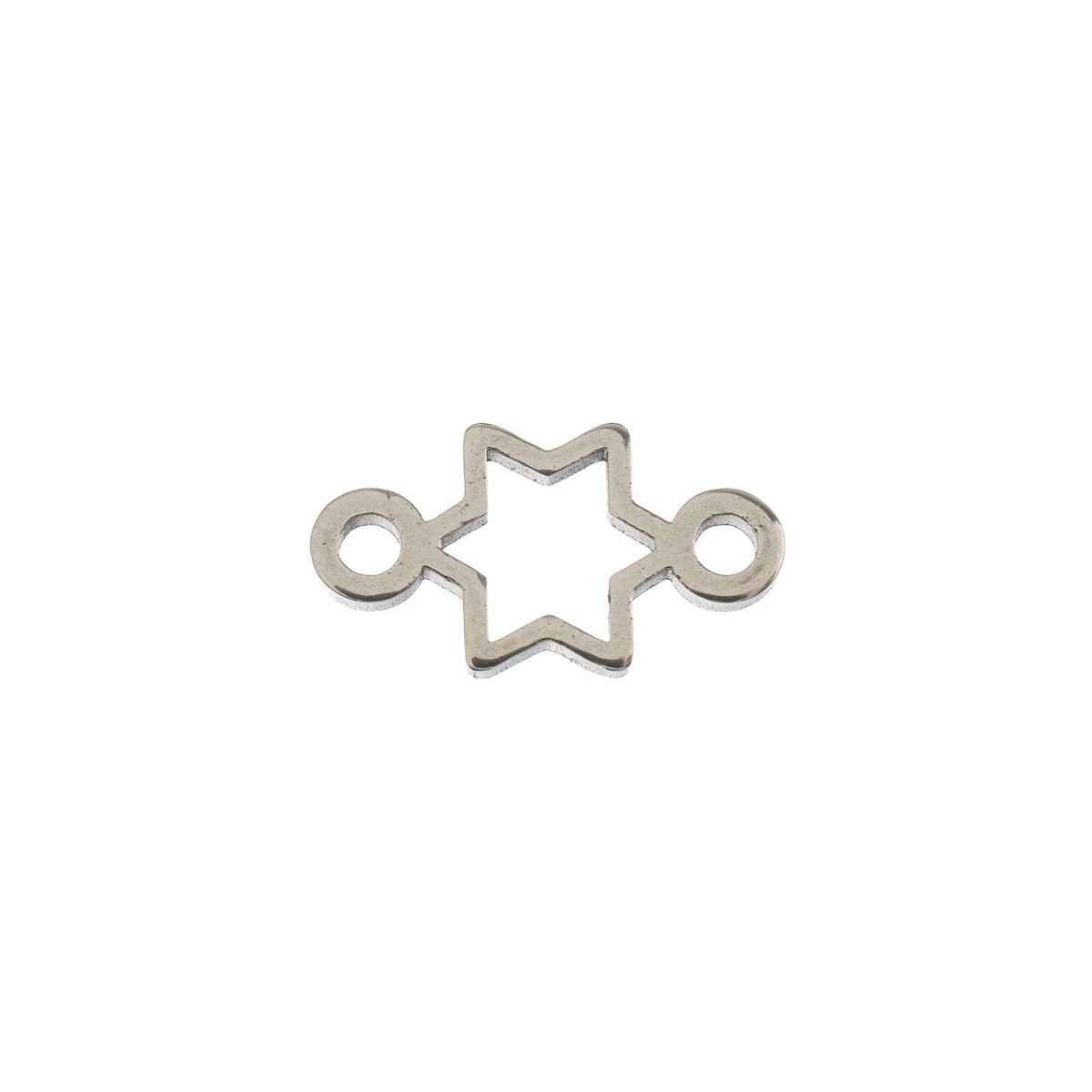 Sweet & Petite Charms, 6.4 x 11.1mm Star Link Silver 10pcs
