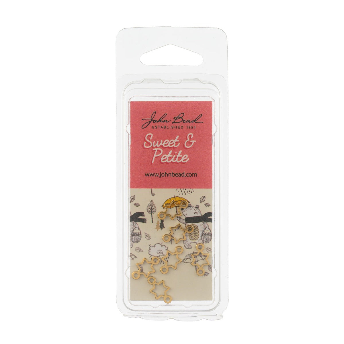 Sweet & Petite Charms, 6.4 x 11.1mm Star Link Gold Plated 6pcs