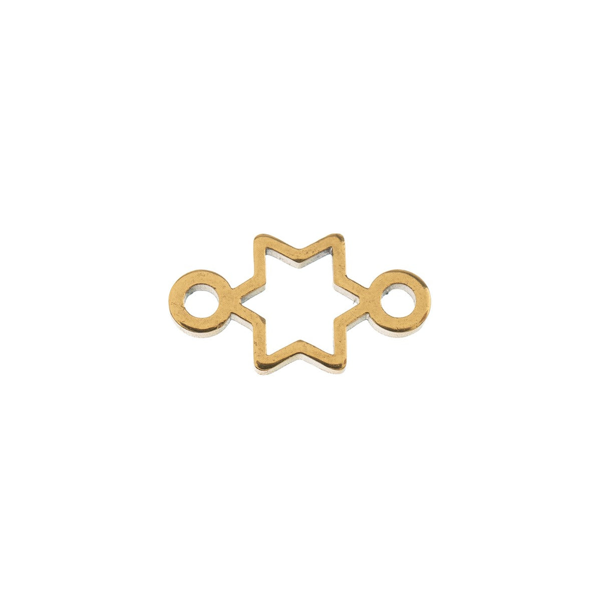 Sweet & Petite Charms, 6.4 x 11.1mm Star Link Gold Plated 6pcs