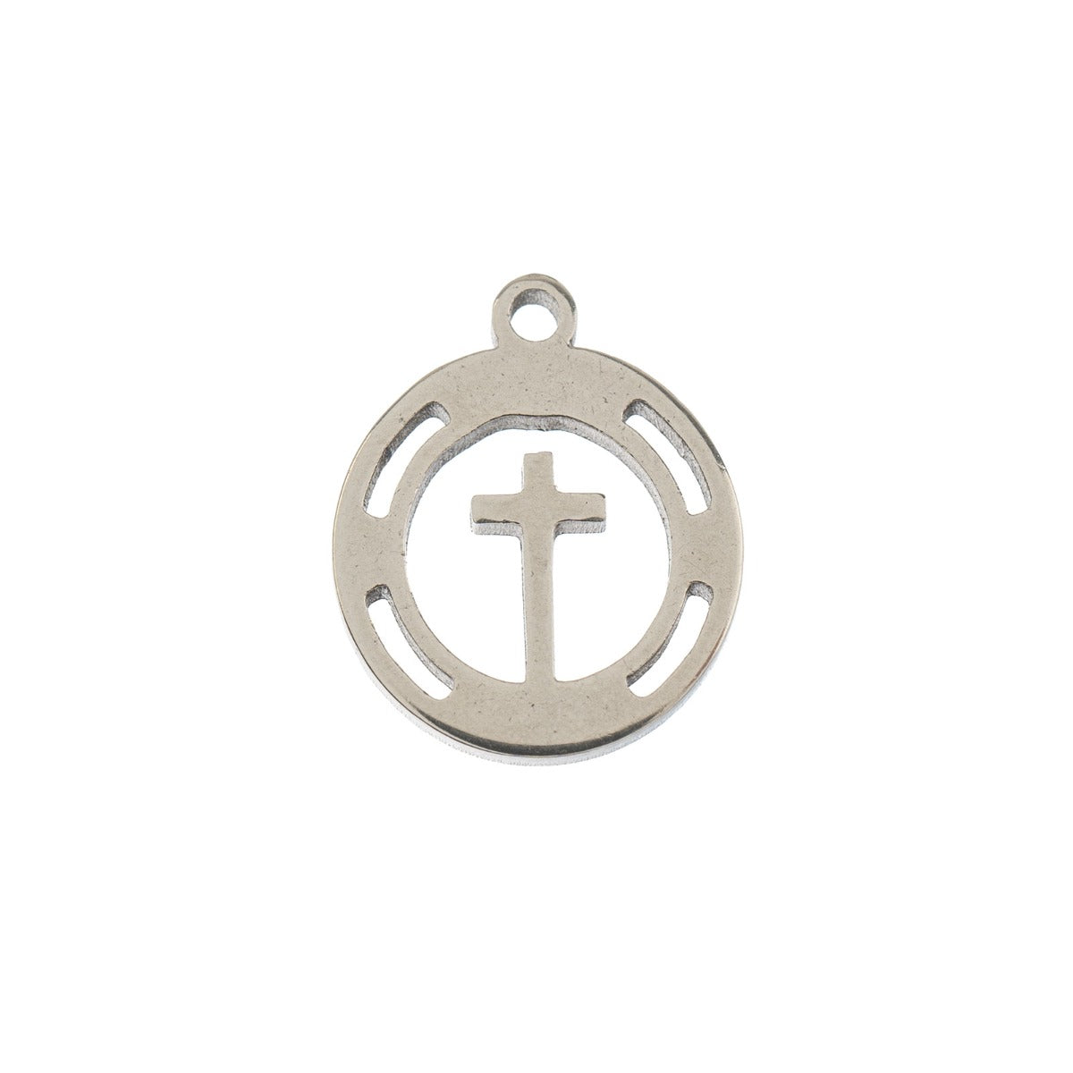 Sweet & Petite Charms, 11.4 x 10mm Cross in Wreath Silver 10pcs