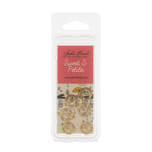 Sweet & Petite Charms, 11.4 x 10mm Cross in Wreath Gold Plated 6pcs