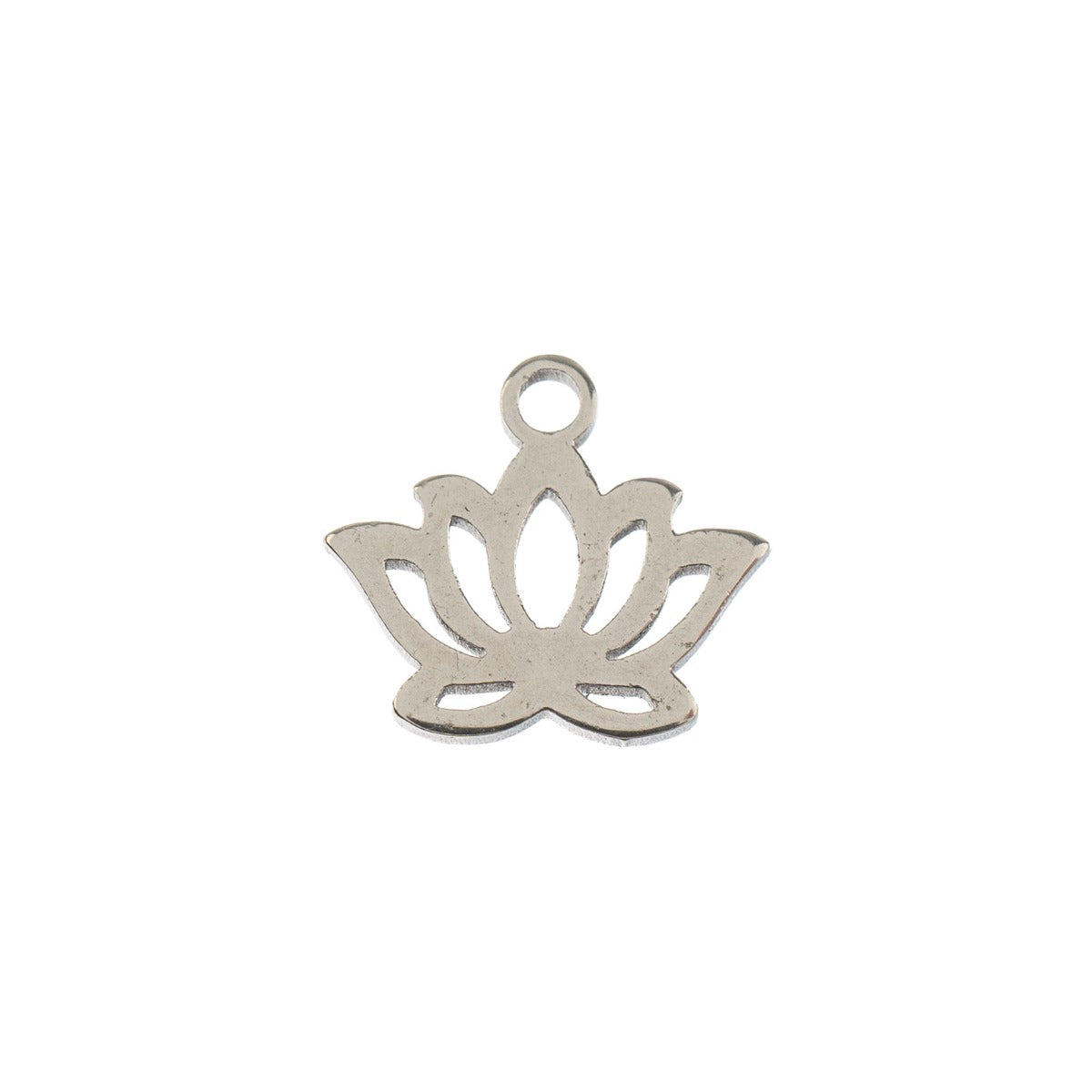 Sweet & Petite Charms, 10 x 9mm Water Lily Silver 10pcs