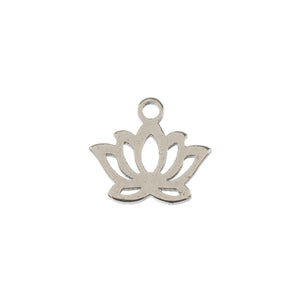Sweet & Petite Charms, 10 x 9mm Water Lily Silver 10pcs