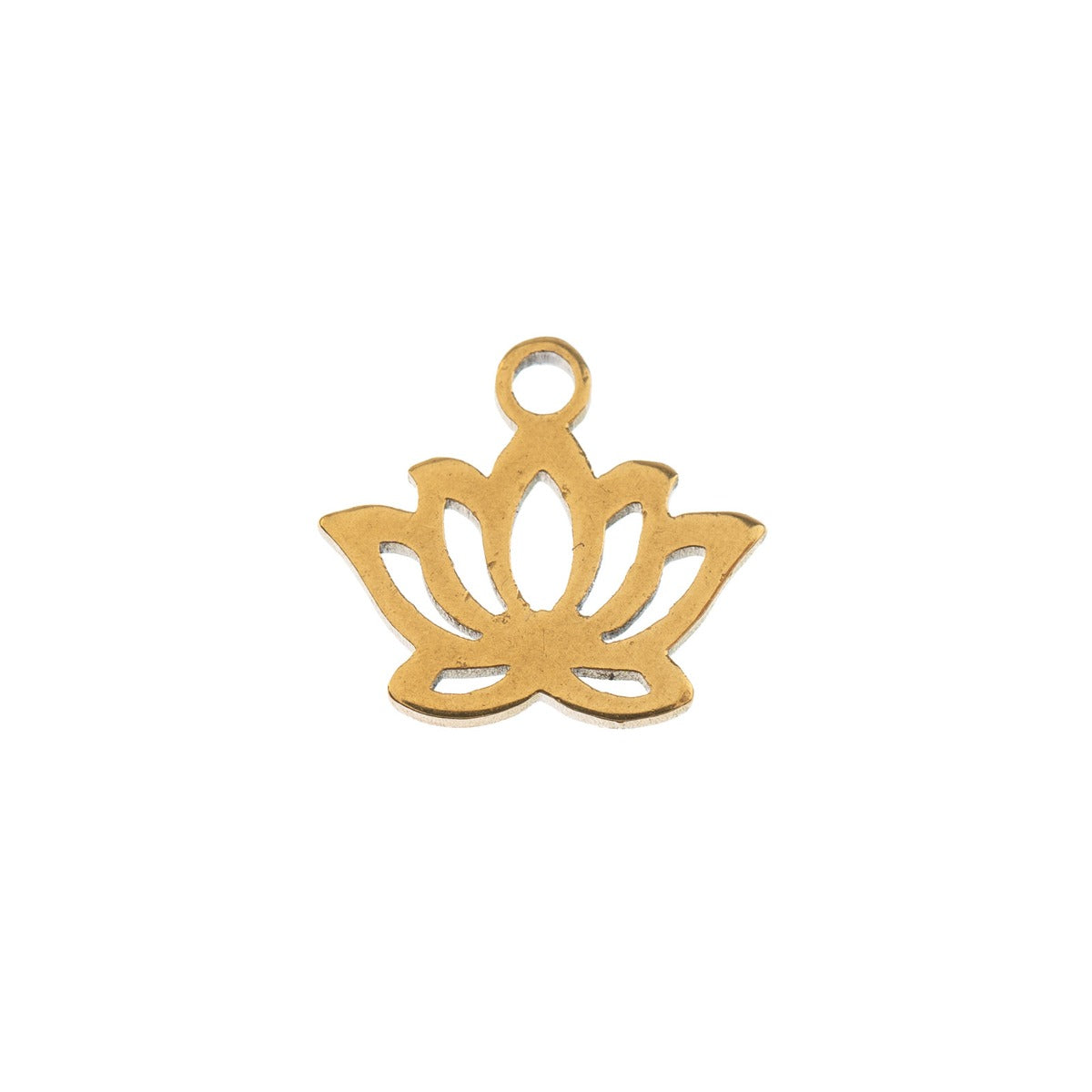 Sweet & Petite Charms, 10 x 9mm Water Lily Gold Plated 6pcs