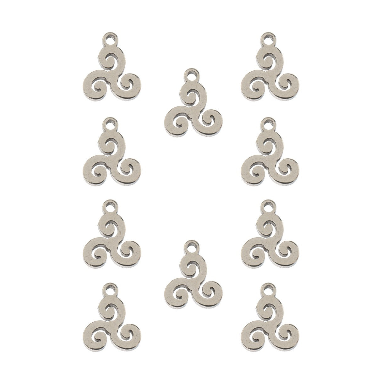 Sweet & Petite Charms, 9.8 x 8.7mm Pinwheel Silver 10pcs