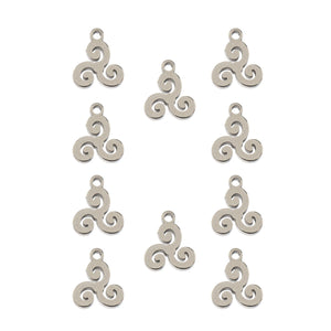 Sweet & Petite Charms, 9.8 x 8.7mm Pinwheel Silver 10pcs