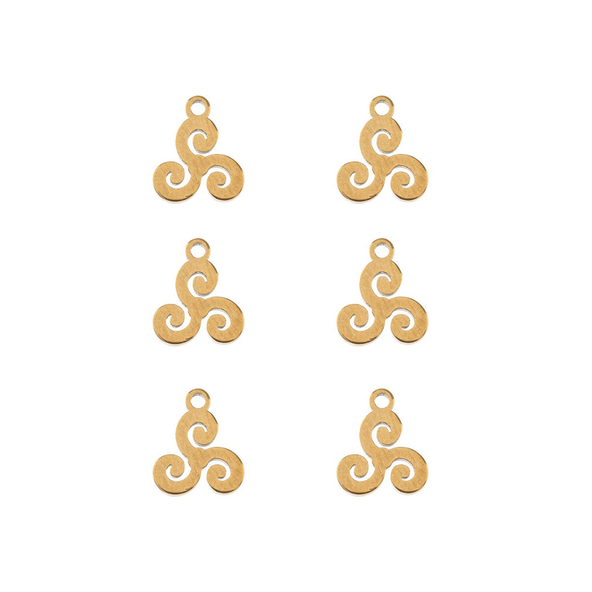Sweet & Petite Charms, 9.8 x 8.7mm Pinwheel Gold Plated 6pcs
