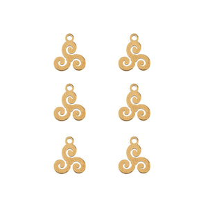 Sweet & Petite Charms, 9.8 x 8.7mm Pinwheel Gold Plated 6pcs