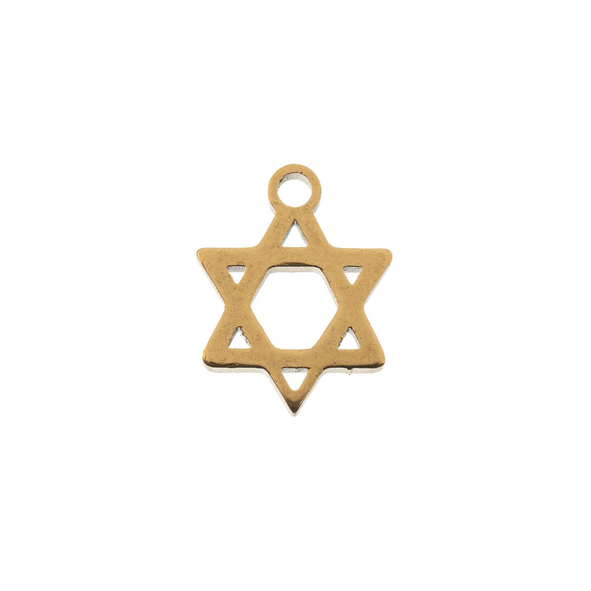 Sweet & Petite Charms, 8.7 x 11.2mm Star of David Gold Plated 6pcs