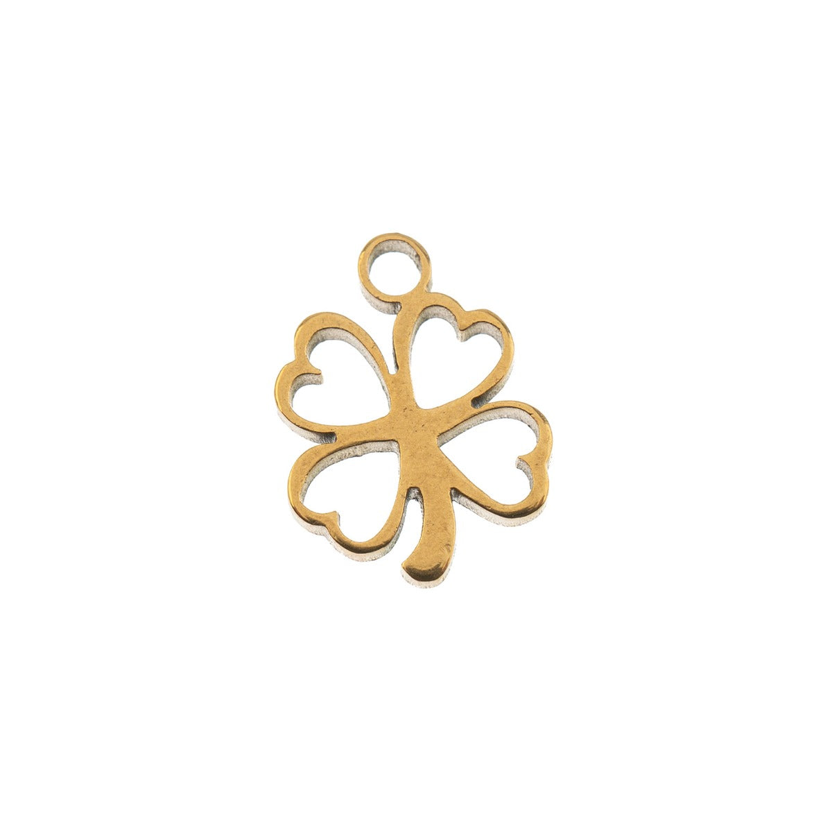 Sweet & Petite Charms, 8.5 x 10.8mm Clover Gold Plated 6pcs