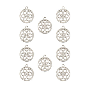 Sweet & Petite Charms, 9.1 x 10.5mm Dreamcatcher Silver 10pcs