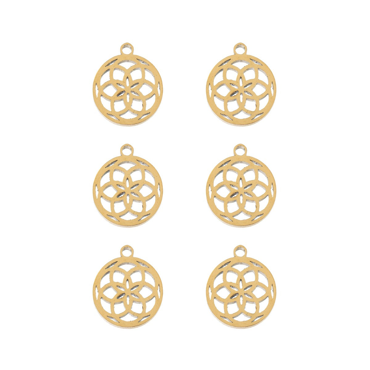 Sweet & Petite Charms, 9.1 x 10.5mm Dreamcatcher Gold Plated 6pcs