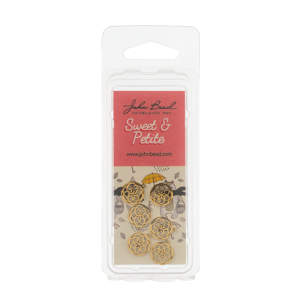 Sweet & Petite Charms, 9.1 x 10.5mm Dreamcatcher Gold Plated 6pcs