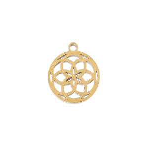 Sweet & Petite Charms, 9.1 x 10.5mm Dreamcatcher Gold Plated 6pcs