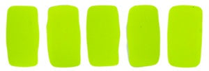 Czechmate 3mm X 6mm Brick Glass Czech Two Hole Bead, Neon Yellow, 50 pieces