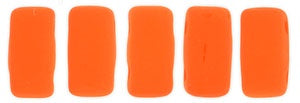 Czechmate 3mm X 6mm Brick Glass Czech Two Hole Bead, Neon Orange, 50 pieces