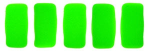 Czechmate 3mm X 6mm Brick Glass Czech Two Hole Bead, Neon Green, 50 pieces