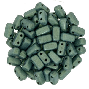 Czechmate Bricks, Metallic Suede Lt Green, 50 pcs