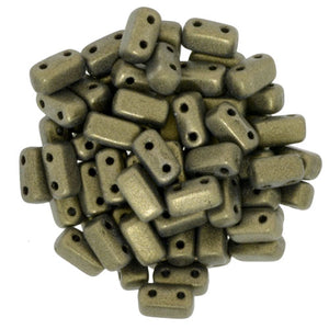 Czechmate Bricks, Metallic Suede Gold, 50 pcs