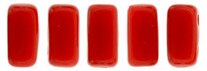 Czechmate 3mm X 6mm Brick Glass Czech Two Hole Bead, Opaque Red, 50 pieces