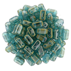 Czechmate Bricks, Luster Iris Atlantis Blue, 50 pcs