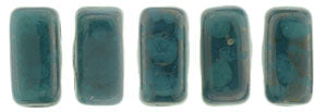 Czechmate Bricks, Persian Turquoise Moon Dust, 50 pcs