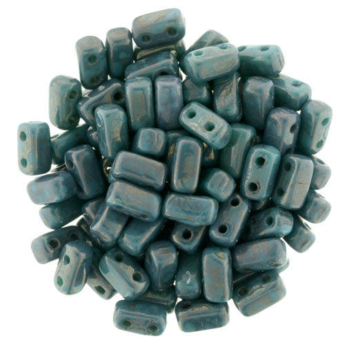 Czechmate Bricks, Persian Turquoise Moon Dust, 50 pcs