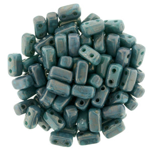 Czechmate Bricks, Persian Turquoise Moon Dust, 50 pcs