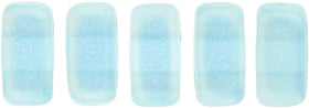 Czechmate Bricks, Sueded Gold Aquamarine, 50 pcs