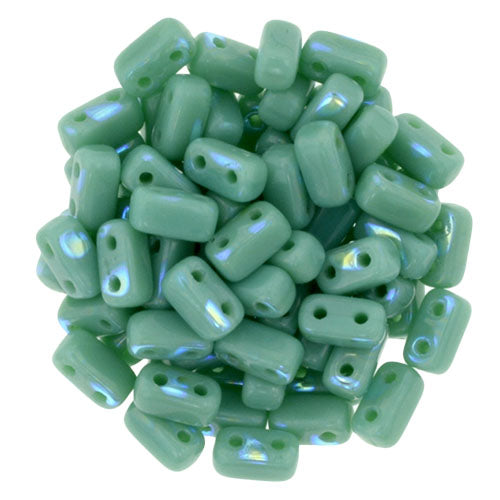 Czechmate Bricks, Peacock Green Turquoise, 50 pcs